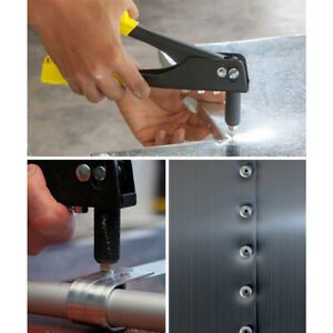 Heavy Duty Riveter Set, Metal Manual Rivet Gun Tools Sheet Metal Fastener M~