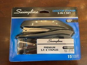 Swingline Desktop Stapler 3-in-1 Set Bonus Pack w/1250 Premium S.F. 4 Staples