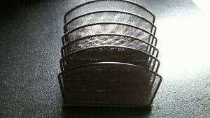 Mesh metal BLACK letter sorter Mind Space 5-compartment desk organizer