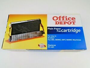 Office Depot Brother PC-401 Plain Paper Fax Cartridge. Fax 560,580 MC,MFC 660MC