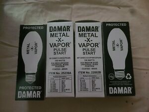 Lot of 4 DAMAR METAL -X- VAPOR M100W/U/MED/PS/4K Clear 4000K E26 base 5250A