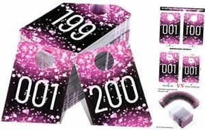 200 Pieces 3.5 x 2.2 Inch Live Plastic Number Tags Consecutive Live Pink