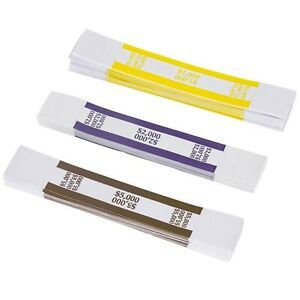 NATURALABEL 300 Assorted Currency Straps Self Sealing Money Bands Pack 300 (3...