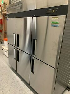 Turbo Air M3R72-6-N 77-3/4&#034; 3-Section Refrigerator with 6 Doors 115V