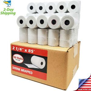 (50) 2-1/4 x 85 Thermal Receipt Paper Rolls Rollos De Papel De Recibo Trmico