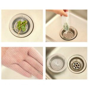 100pcs Sink Strainer Kitchen Filter Bag Basket Mesh Hair Catcher Shower