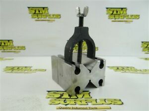 MACHINISTS DUAL CAPACITY V BLOCK 1&#034; &amp; 1-1/4&#034; V WIDTHS + CLAMP
