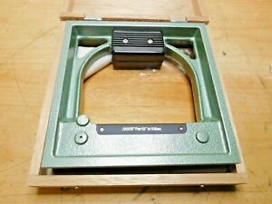 Square Inspection Block Spirit Level 2 Vials 8&#034;x8&#034; 0.0005&#034;/10&#034; Sens 06530471