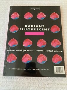 NEW: APPLETON PAPERS “RADIANT FLUORESCENT” RASPBERRY #65 MEDIUM COVER 50 SHEETS