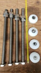 Stainless Steel Machine Level Legs/Pads 1&#034;X 8 NC Threads with 3&#034; Nylon Pads 18&#034; 