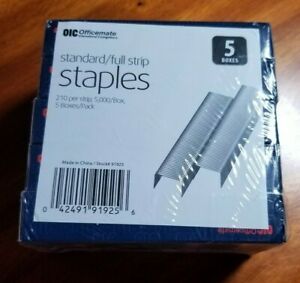 Officemate Standard Staples, 5 Boxes General Purpose Staple Total 25000 Staples