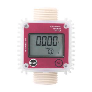 1pc K24 Digital Oil Fuel Flow Meter Gauge Meter For Chemicals Liquid Water With
