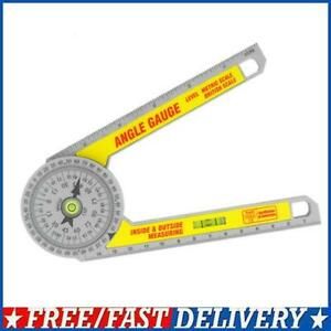 360 Degree Miter Saw Protractor w/Leveling Bubble Angle Finder Gauge Ruler