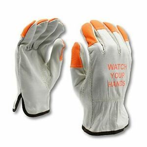 12 Pairs Hi Vis Heavy Duty Durable Cowhigh Leather Work Gloves