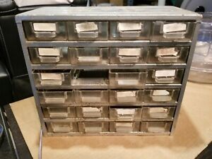 Metal StackMaster 24 Drawer Storage Cabinet Parts Organizer  - Missing 1 Drawer
