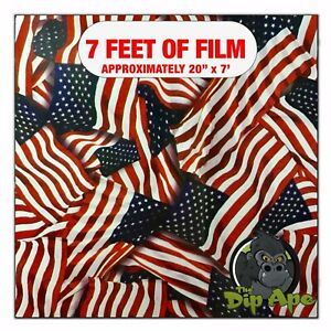 Hydrographic film Metallic American Flags 7&#039; x 20&#034; hydro dip dipping US Flag