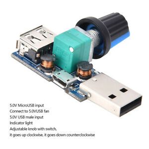 2Pcs USB Fan Controller DC 4-12V Reducing Noise Multi-stall Adjustment Governor