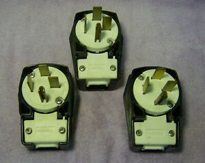 Lot of (3) Hubbell HBL8462C 60A 250V 3 Phase 4 Wire Straight Blade Plug 15-60P