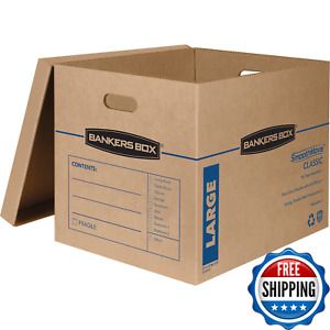 Packing Mail Moving Storage Boxes Corrugated Box Carry Handles 5-pack