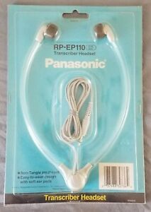 BRAND NEW NOS Vintage Panasonic Transcriber Headset RP-EP110 Gray 1/8” Mono Jack