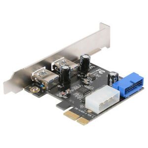 4Pin For PCI-E Durable External Adapter 2 Port USB 3.0 SuperSpeed Expansion Card