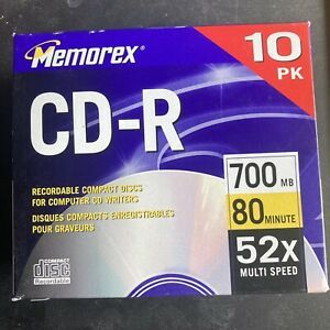 Memorex CD-R Recordable 10 PK Pack Part No. 32024514, 52X, 700 MB, 80 Min NEW