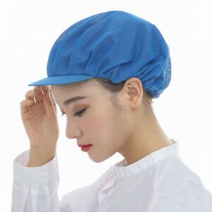 5PCS Chef Hat Factory Workwear Cap Breathable Mesh Uniform Hats Adjustable Size