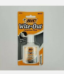 NEW BIC White Out Quick Dry Foam Brush Correction Fluid 0.70 Ounces